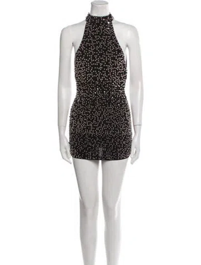 Pre-owned Retroféte Printed Mini Dress W/ Tags In Black