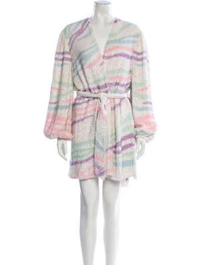 Pre-owned Retroféte Printed Mini Dress W/ Tags In White
