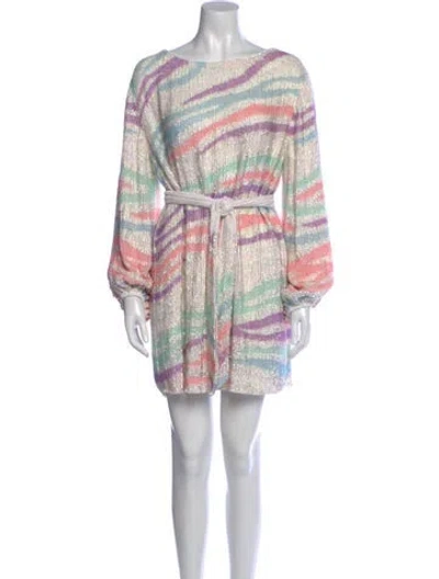 Pre-owned Retroféte Printed Mini Dress In White