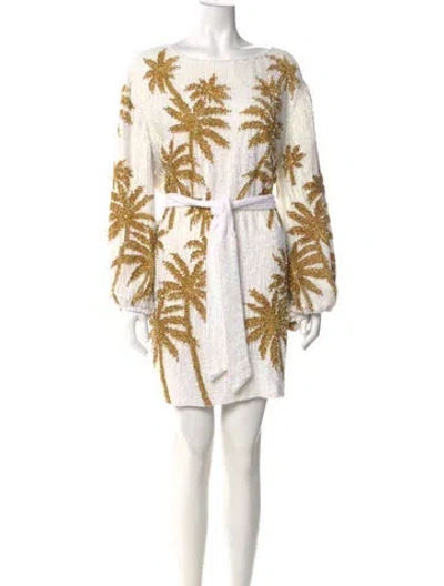 Pre-owned Retroféte Printed Mini Dress In White