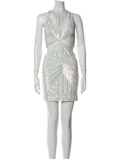 Pre-owned Retroféte Printed Mini Dress In White