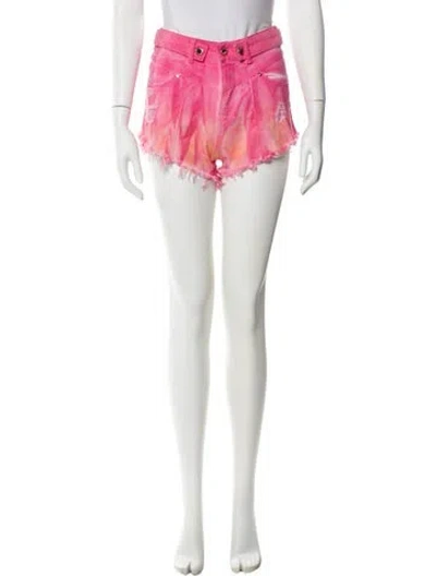 Pre-owned Retroféte Printed Mini Shorts In White