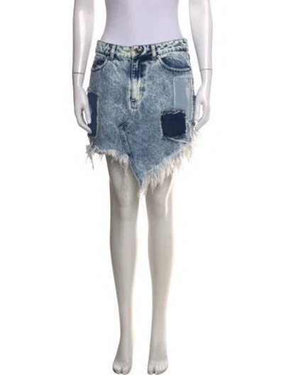 Pre-owned Retroféte Printed Mini Skirt In Blue