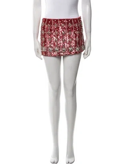 Pre-owned Retroféte Printed Mini Skirt W/ Tags In Red