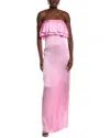 Retroféte Queenie Strapless Ruffled Satin Maxi Dress In Pink