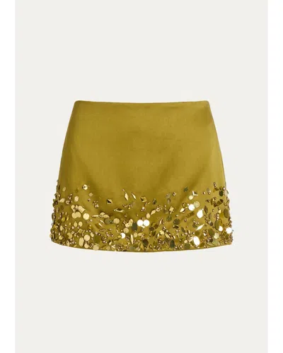 Retroféte Quilly Embellished Mini Skirt In Basil