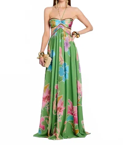 Retroféte Rabel Dress In Floral In Green
