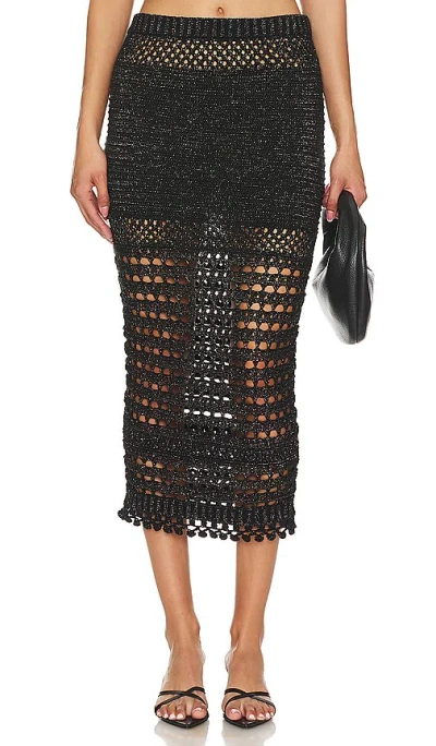 Retroféte Raya Skirt In Black Gold