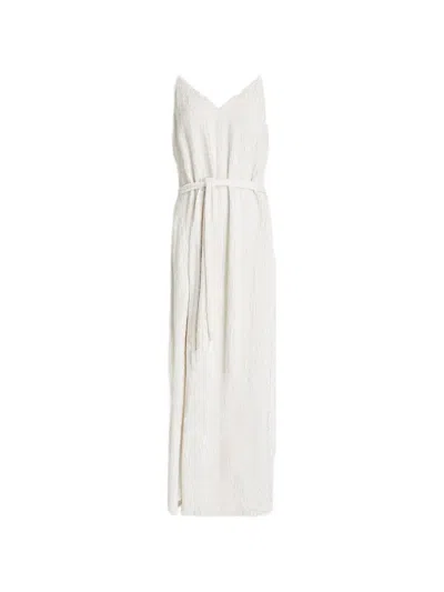 Retroféte Rebecca Sequin-embellished Maxi Dress In White