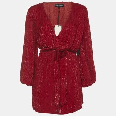 Pre-owned Retroféte Red Sequin Gabrielle Mini Dress S