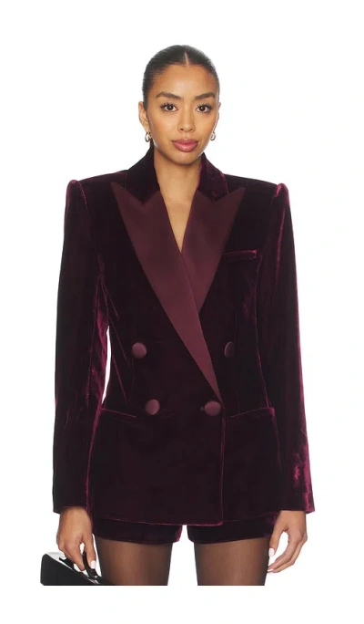 Retrofete Reffie Velvet Blazer In Purple