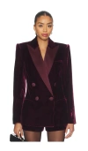 Retroféte Reffie Velvet Blazer In Purple