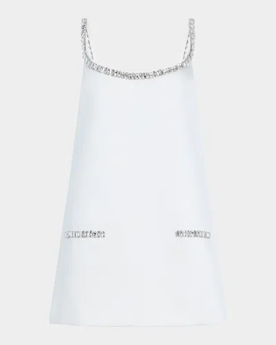 Retroféte Reilly Embellished Satin Mini Dress In White