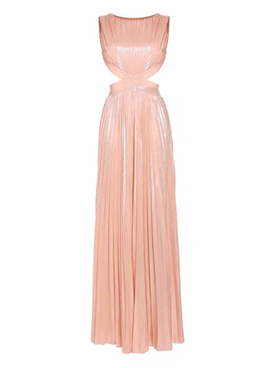 Retroféte Remington Dress In Metallic Primrose