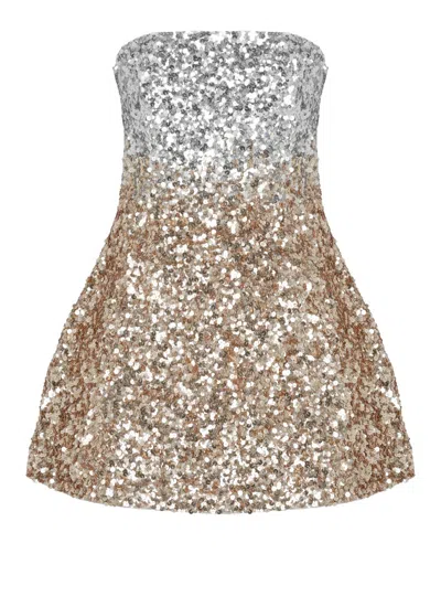 Retroféte Retrofete Retrofete Gold Dress With Sequined Detailing In Sgldo