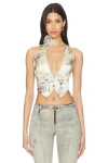 Retroféte Romy Vest In Vintage Snake