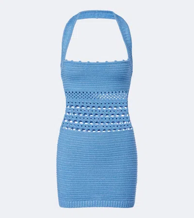 Retroféte Retrofête Ronni Cotton-blend Crochet Minidress In Blue