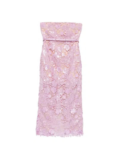 Retroféte Rowena Lace Midi Dress In Pink