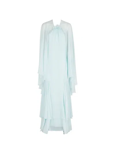 Retroféte Ruffled Maxi Dress In Blue