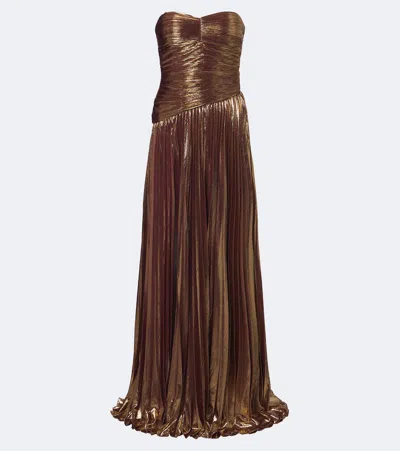 Retroféte Retrofete Sabba Plisse Lame Gown In Gold