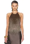 Retroféte Sable Fringe Top In Brown