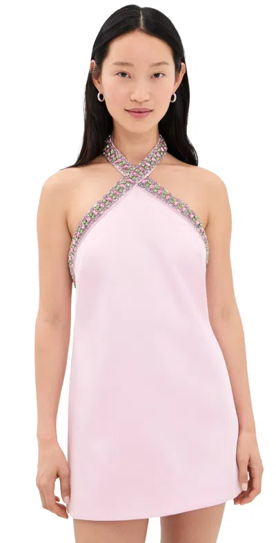 Retroféte Sabry Jeweled Halter Mini Dress In Pink