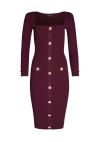 Retroféte Sadelle Knit Dress In Metallic Mulberry