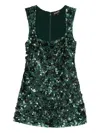 Retroféte Sadlyn Sequin-embellished Floral Mini Dress In Multi