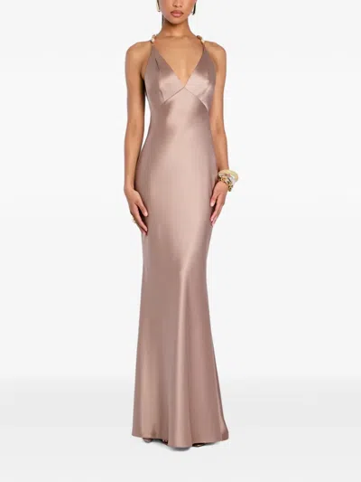 Retroféte Safie Beaded-strap Maxi Dress In Pink