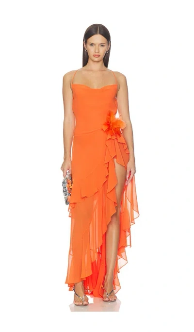 Retroféte Samara Dress In Orange
