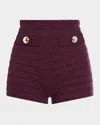 Retroféte Sandra Bandage Knit Shorts In Burgundy