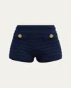 Retroféte Sandra Bandage Short In Metallic Navy