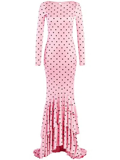 Retroféte Retrofête Sara Dress In Pink Polka Dot