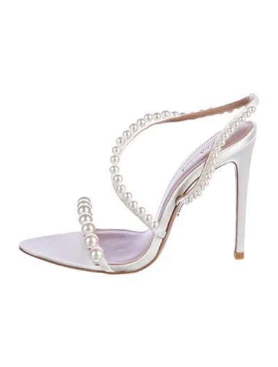 Pre-owned Retroféte Satin Beaded Accents Sandals In Black