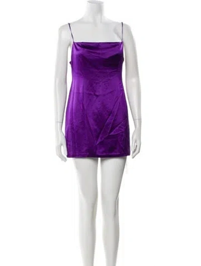 Pre-owned Retroféte Satin Mini Dress In Purple