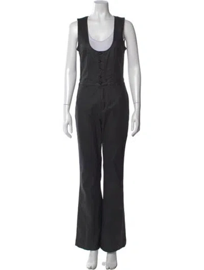 Pre-owned Retroféte Scoop Neck Jumpsuit In Black