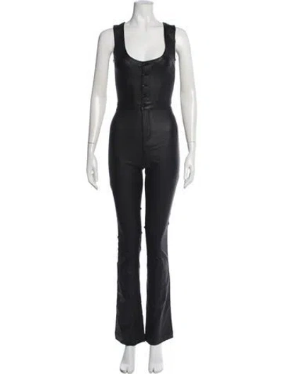Pre-owned Retroféte Scoop Neck Jumpsuit In Black