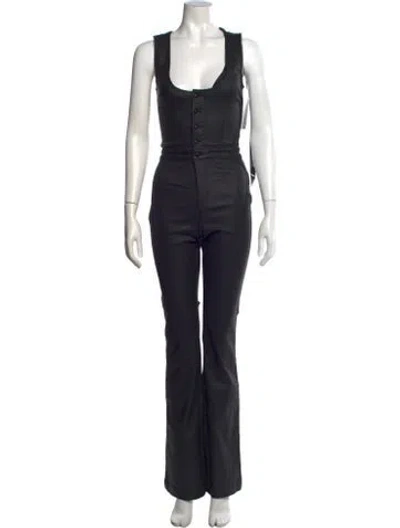 Pre-owned Retroféte Scoop Neck Jumpsuit In Black