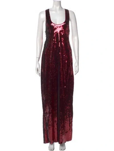 Pre-owned Retroféte Scoop Neck Long Dress In Multi