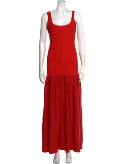 Pre-owned Retroféte Scoop Neck Long Dress W/ Tags In Orange