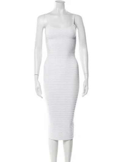 Pre-owned Retroféte Scoop Neck Midi Length Dress In White