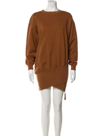 Pre-owned Retroféte Scoop Neck Mini Dress In Brown