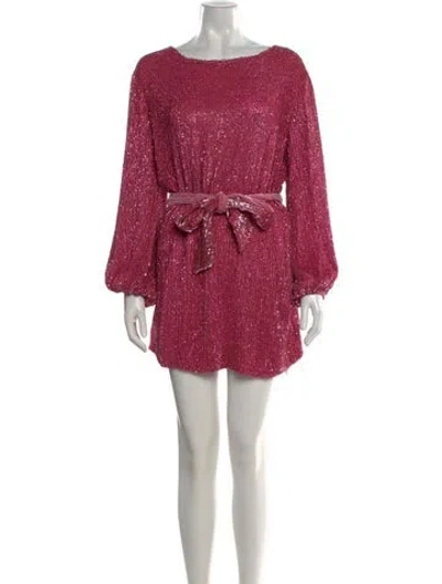 Pre-owned Retroféte Scoop Neck Mini Dress In Pink
