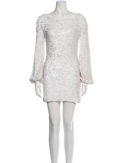 Pre-owned Retroféte Scoop Neck Mini Dress In White