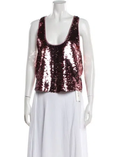 Pre-owned Retroféte Scoop Neck Sleeveless Crop Top In Pink