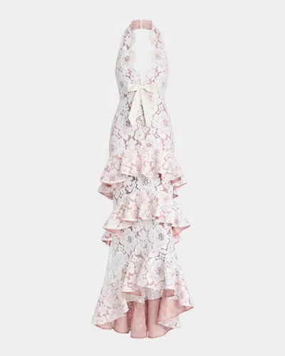 Retroféte Senara Lace Halter Dress In Multi