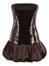 Retroféte Sequin-embellished Bubble Dress In Brown