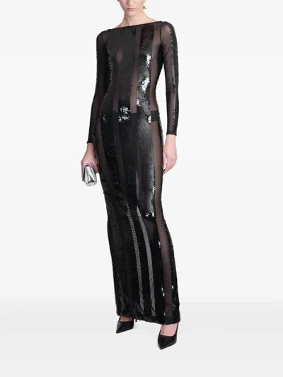 Retroféte Sequin-embellished Dress In Black