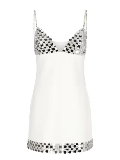 Retroféte Sequin-embellished Spaghetti-strap Dress In White