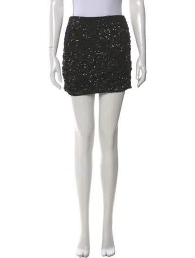 Pre-owned Retroféte Sequin Embellishments Mini Skirt In Black